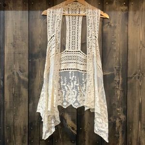 Off White Lace Vest